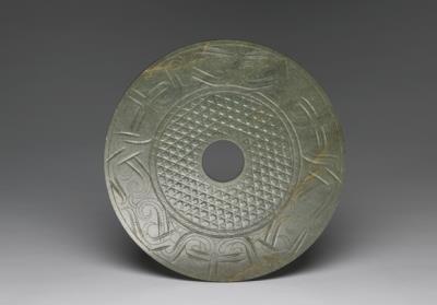 图片[3]-Bi disc with twin-bodied animal-mask pattern, middle Warring States period to Western Han dynasty (375BCE-8CE)-China Archive